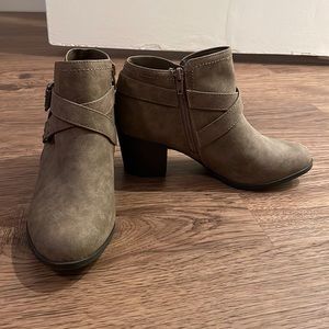 Indigo Tan booties